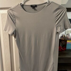 Express Gray Fitted Short Sleeve T-Shirt